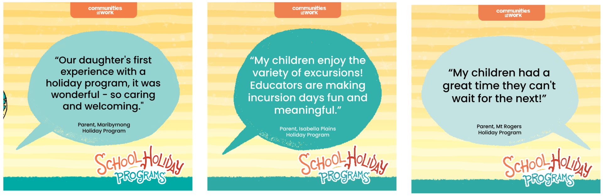 School Holiday Programs Communities at Work