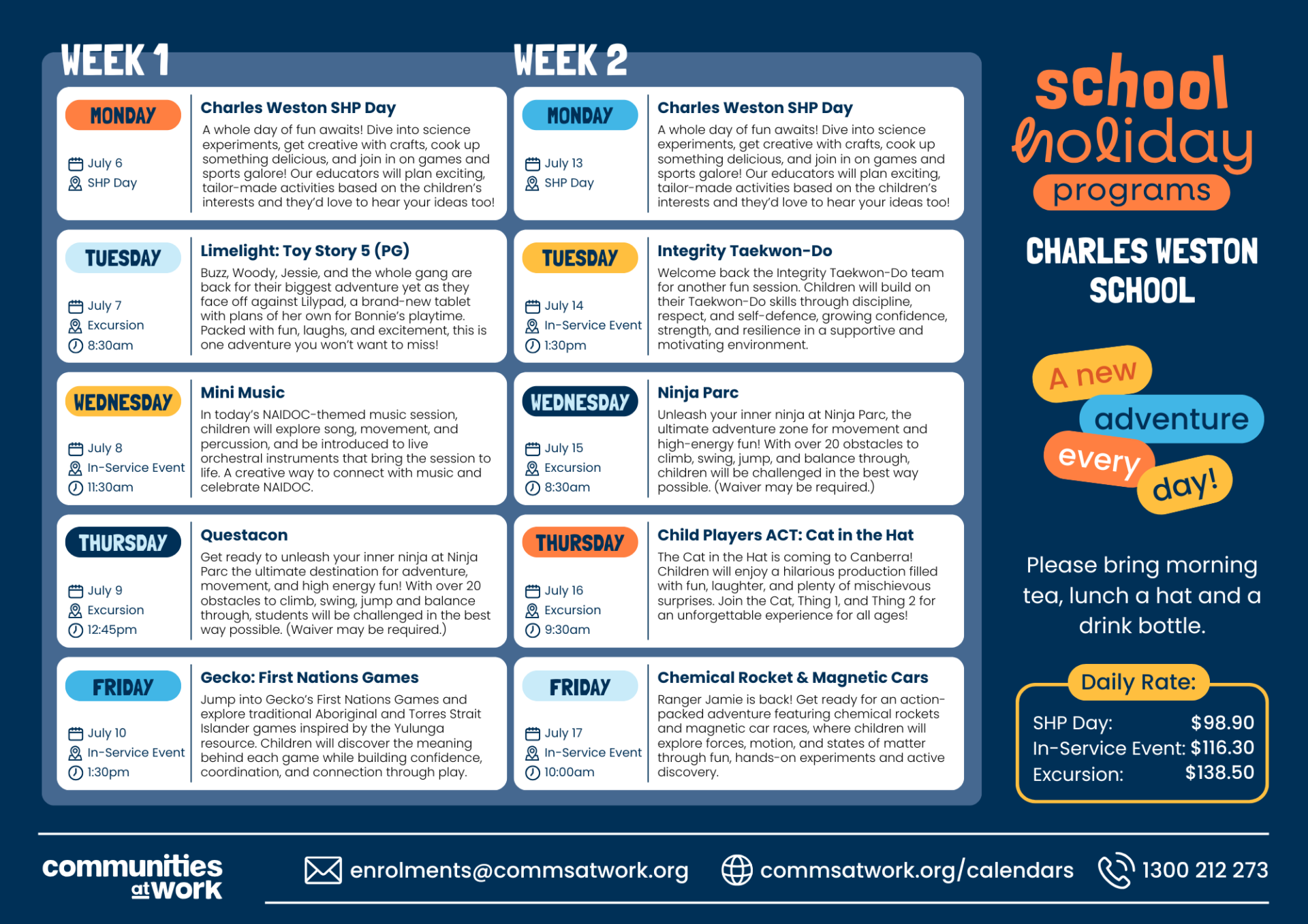 School_holiday_programs_Charles Weston_Canberra_Winter_2026
